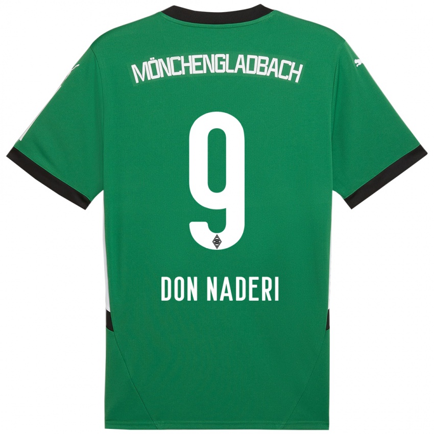 Niño Camiseta Ryan Don Naderi #9 Verde Blanco 2ª Equipación 2024/25 La Camisa