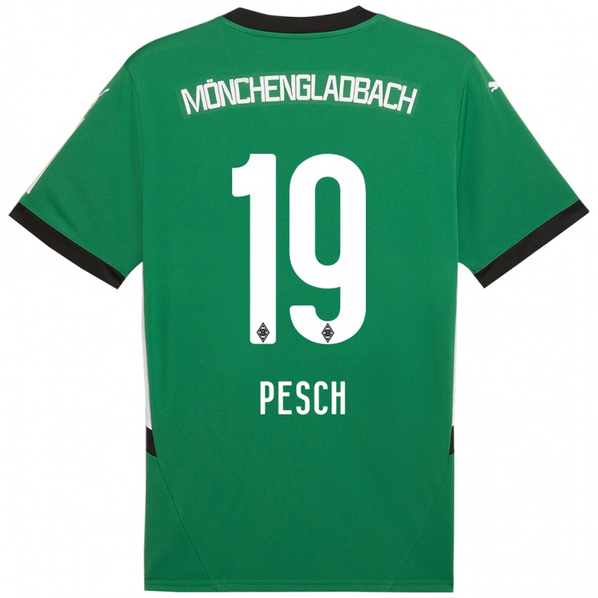 Niño Camiseta Noah Pesch #19 Verde Blanco 2ª Equipación 2024/25 La Camisa