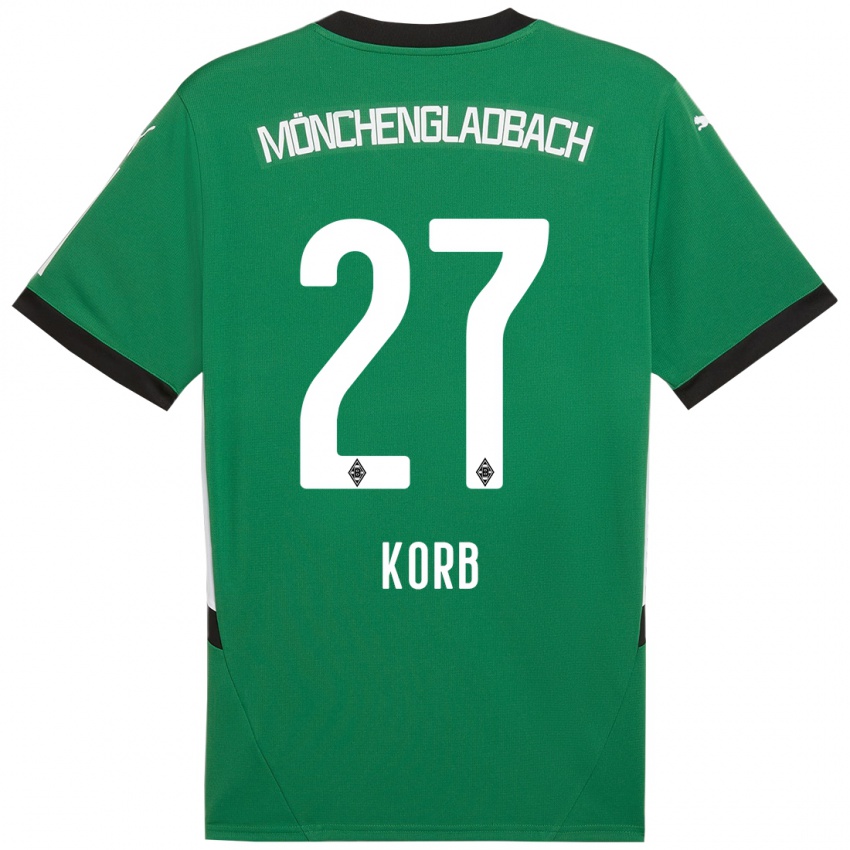 Niño Camiseta Julian Korb #27 Verde Blanco 2ª Equipación 2024/25 La Camisa