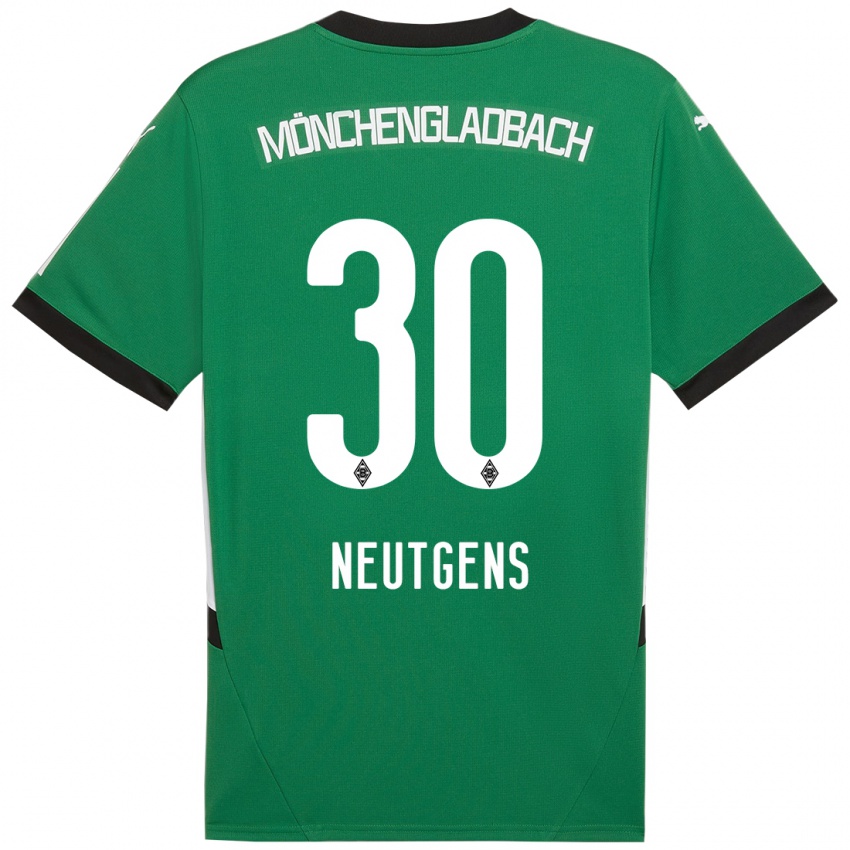 Niño Camiseta Maximilian Neutgens #30 Verde Blanco 2ª Equipación 2024/25 La Camisa