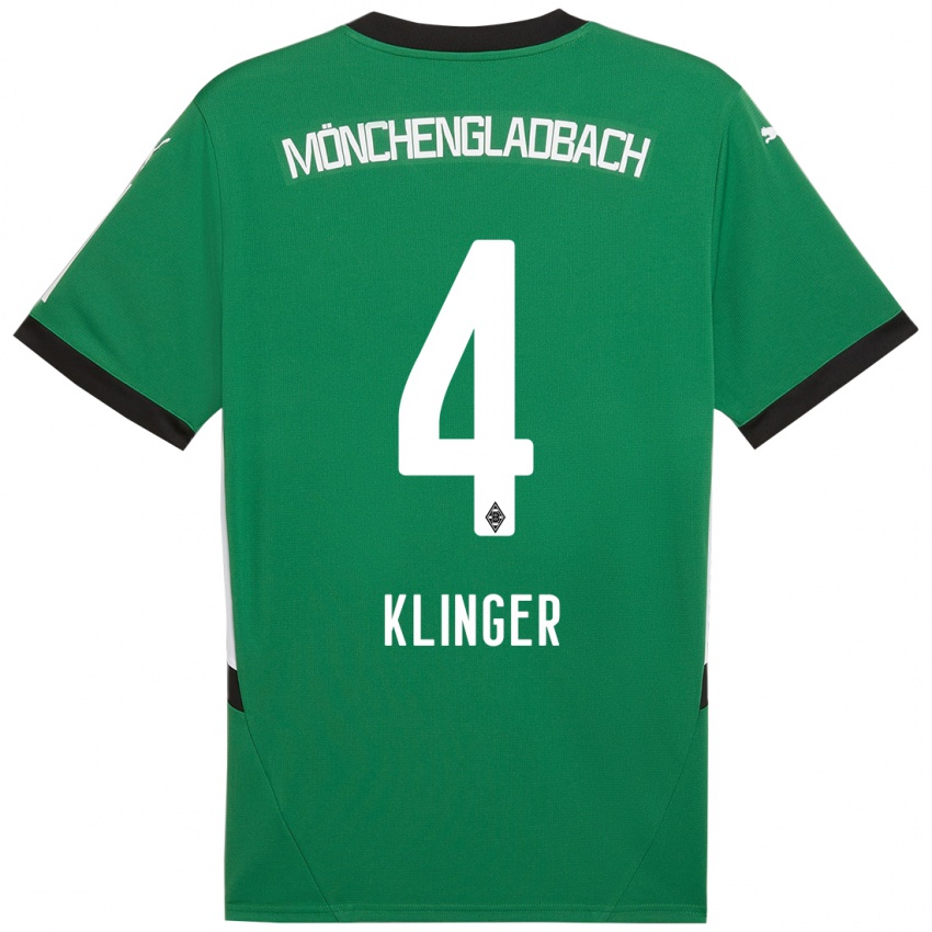 Niño Camiseta Nina Klinger #4 Verde Blanco 2ª Equipación 2024/25 La Camisa