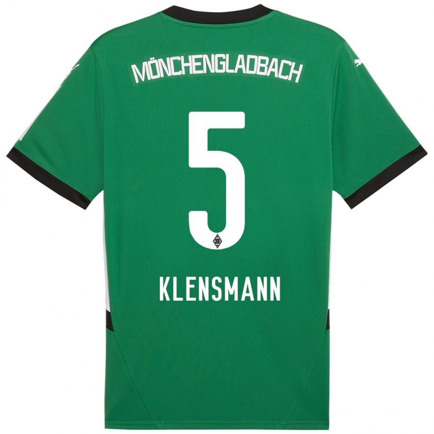 Niño Camiseta Paula Klensmann #5 Verde Blanco 2ª Equipación 2024/25 La Camisa