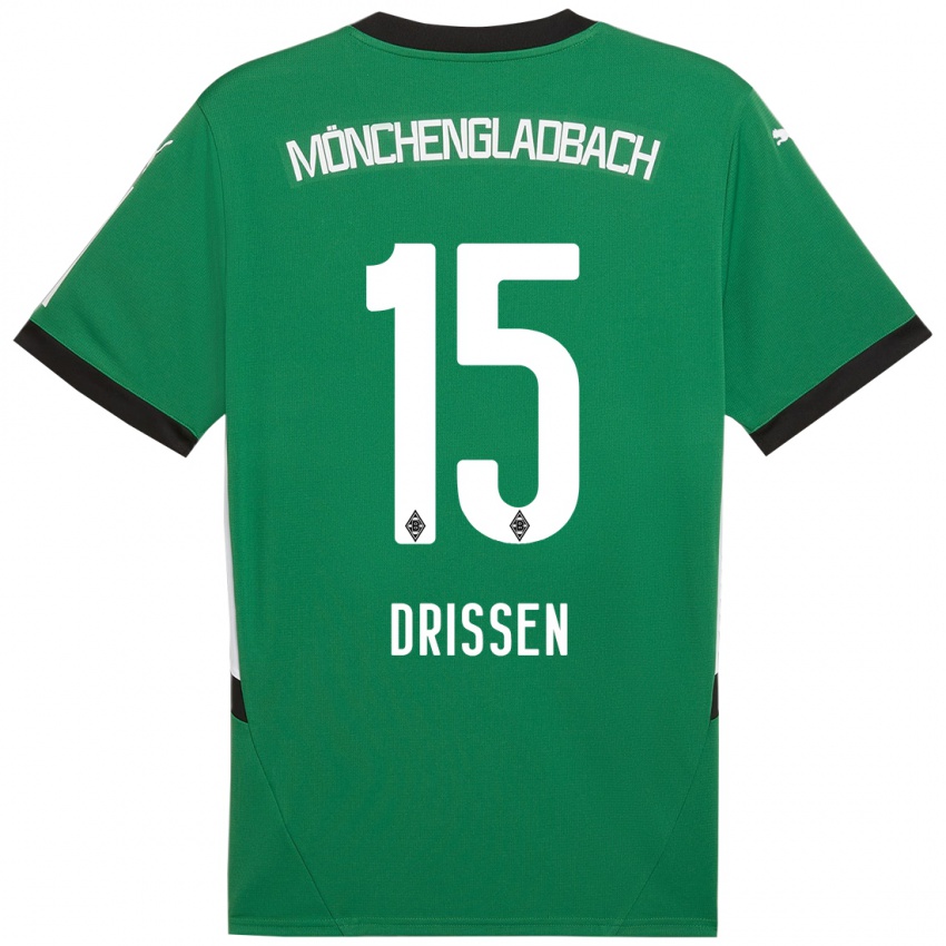 Niño Camiseta Sam Drissen #15 Verde Blanco 2ª Equipación 2024/25 La Camisa