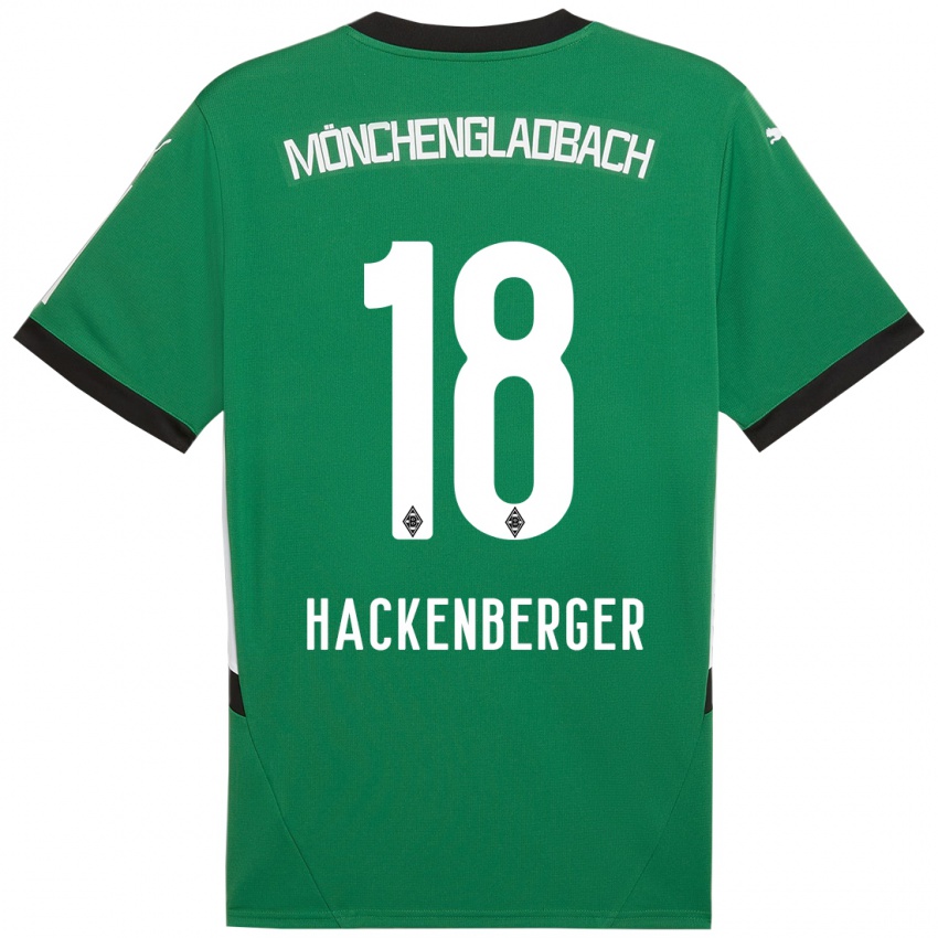 Niño Camiseta Jessica Hackenberger #18 Verde Blanco 2ª Equipación 2024/25 La Camisa