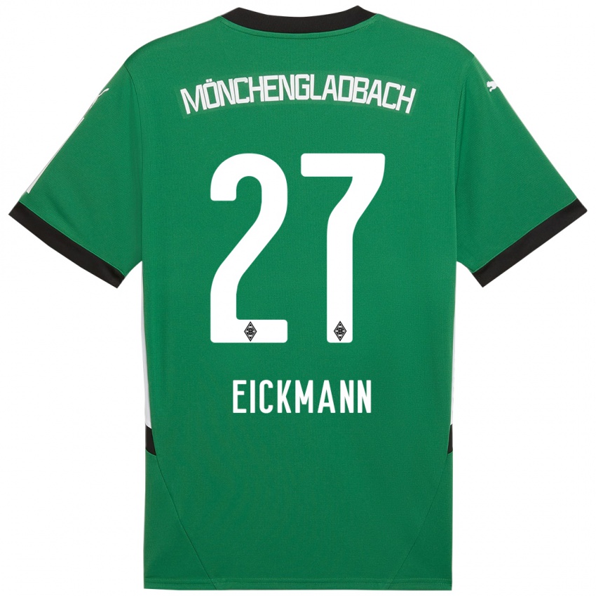 Niño Camiseta Mia Eickmann #27 Verde Blanco 2ª Equipación 2024/25 La Camisa