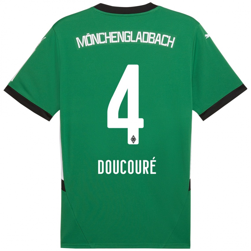 Niño Camiseta Mamadou Doucouré #4 Verde Blanco 2ª Equipación 2024/25 La Camisa