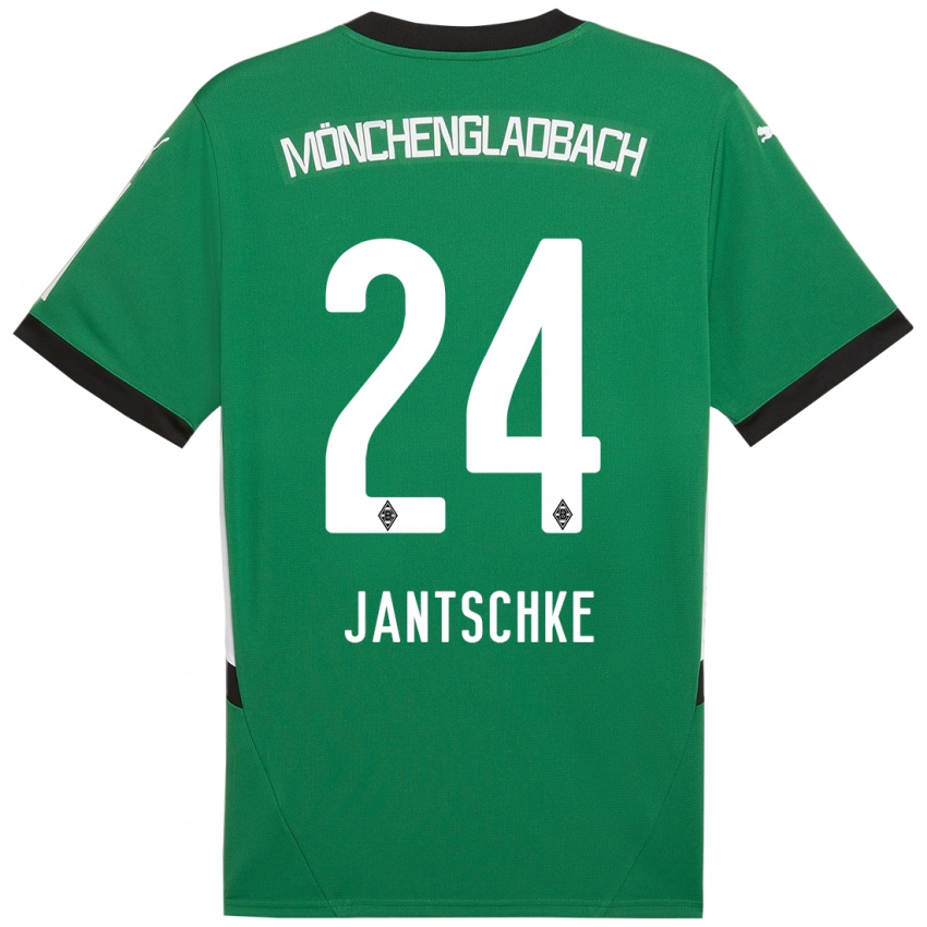 Niño Camiseta Tony Jantschke #24 Verde Blanco 2ª Equipación 2024/25 La Camisa