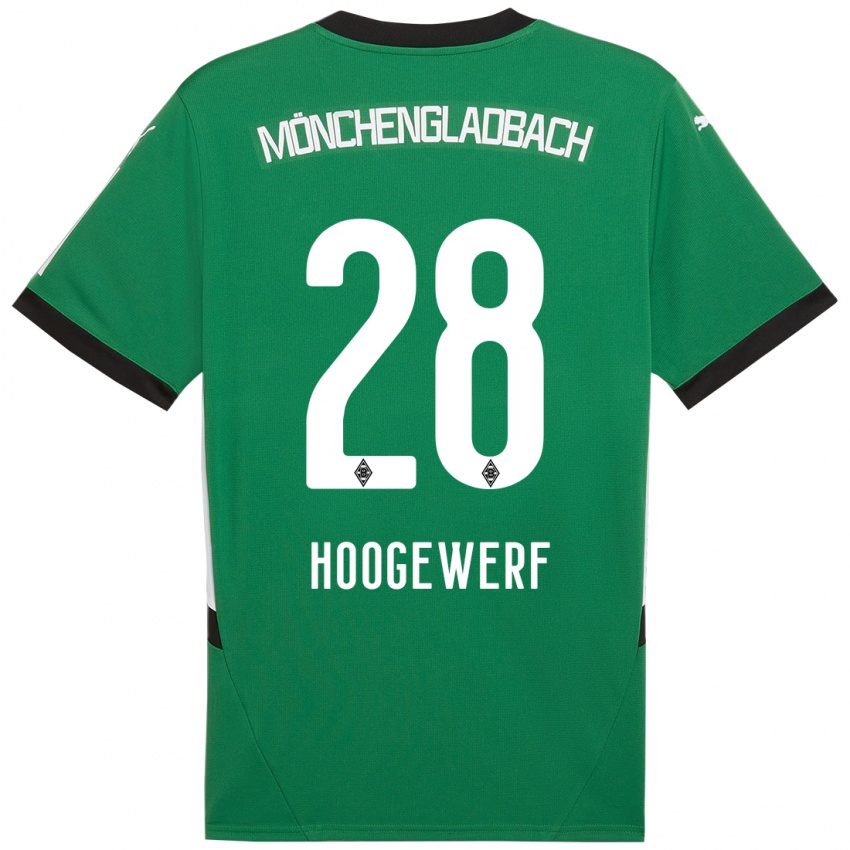 Niño Camiseta Dillon Hoogewerf #28 Verde Blanco 2ª Equipación 2024/25 La Camisa