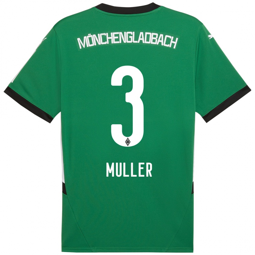 Niño Camiseta Barbara Müller #3 Verde Blanco 2ª Equipación 2024/25 La Camisa