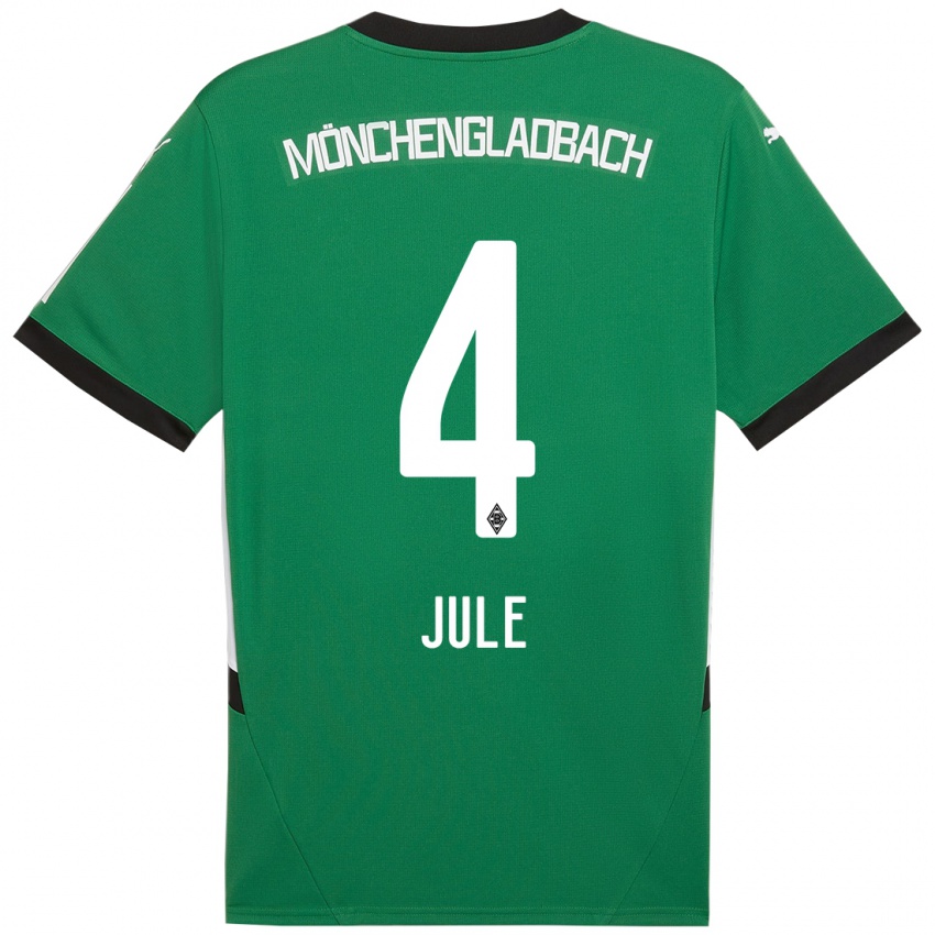 Niño Camiseta Jule Dallmann #4 Verde Blanco 2ª Equipación 2024/25 La Camisa