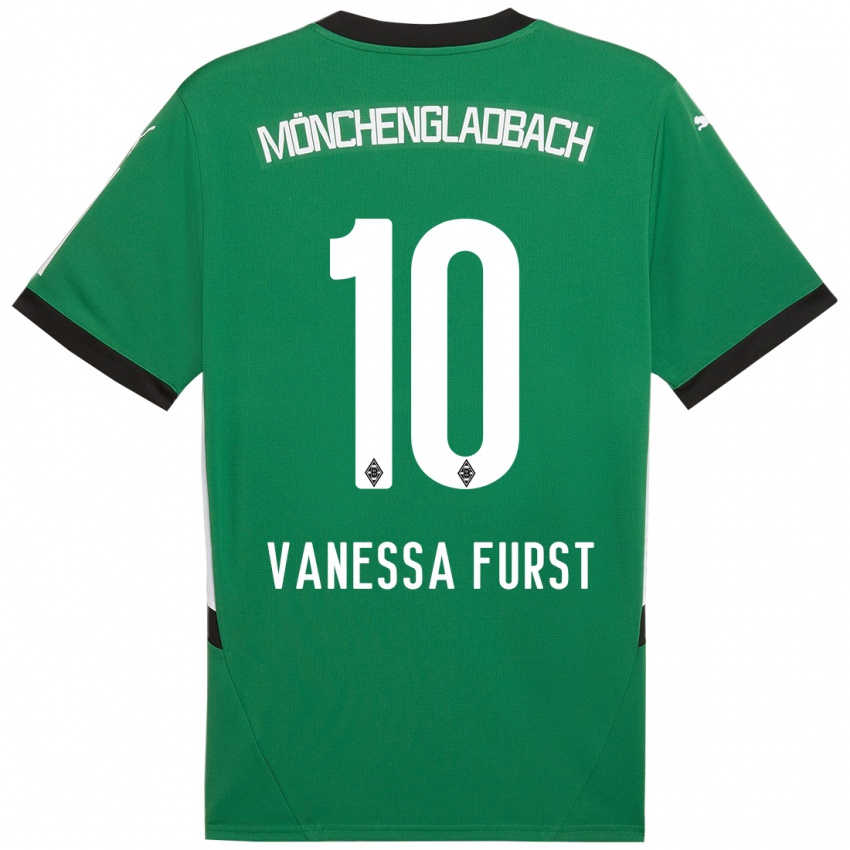 Niño Camiseta Vanessa Fürst #10 Verde Blanco 2ª Equipación 2024/25 La Camisa