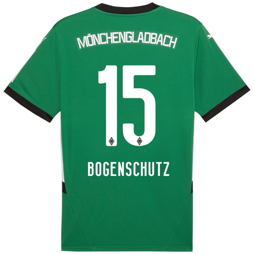 Niño Camiseta Kerstin Bogenschutz #15 Verde Blanco 2ª Equipación 2024/25 La Camisa