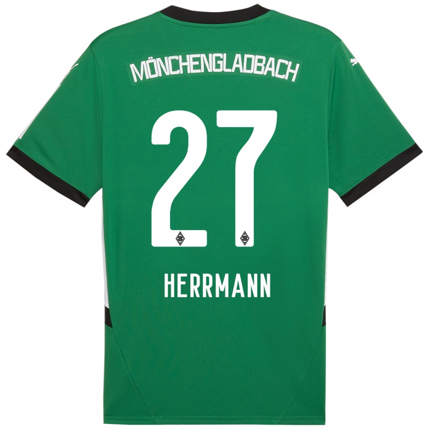 Niño Camiseta Michelle Herrmann #27 Verde Blanco 2ª Equipación 2024/25 La Camisa