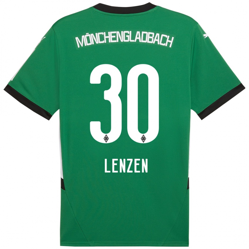 Niño Camiseta Hannah Lenzen #30 Verde Blanco 2ª Equipación 2024/25 La Camisa