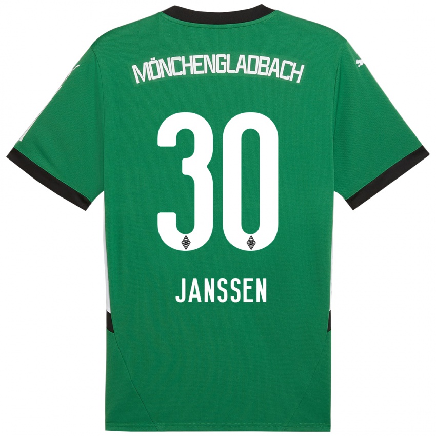 Niño Camiseta Annalena Janssen #30 Verde Blanco 2ª Equipación 2024/25 La Camisa