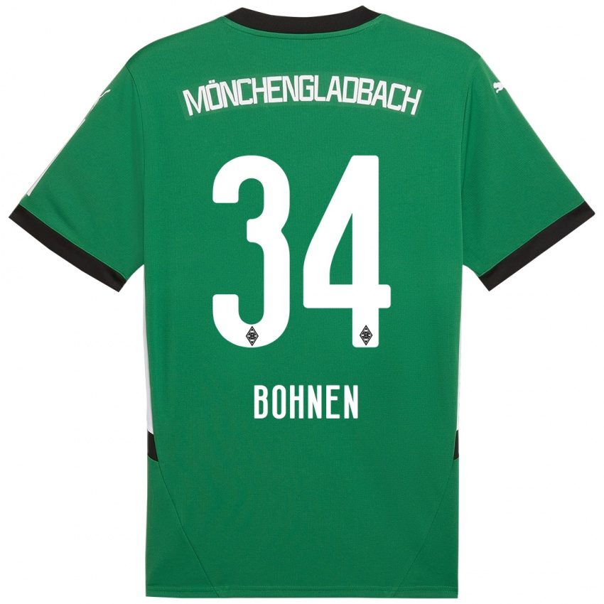 Niño Camiseta Bohnen #34 Verde Blanco 2ª Equipación 2024/25 La Camisa