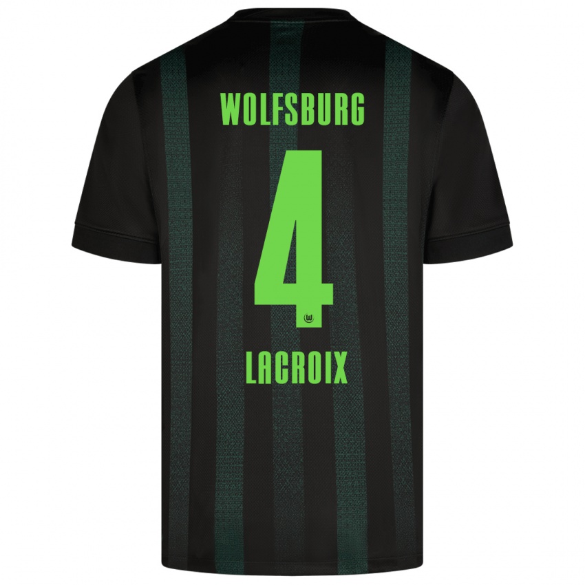 Niño Camiseta Maxence Lacroix #4 Verde Oscuro 2ª Equipación 2024/25 La Camisa