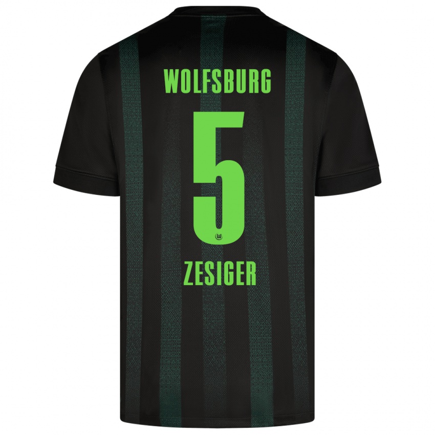 Niño Camiseta Cédric Zesiger #5 Verde Oscuro 2ª Equipación 2024/25 La Camisa