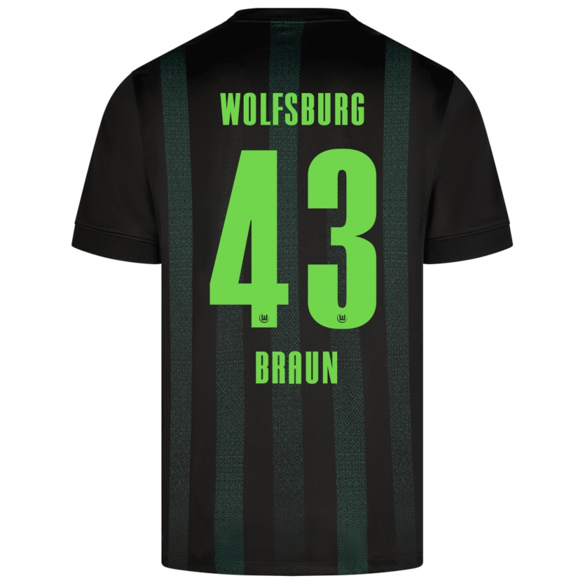 Niño Camiseta Manuel Braun #43 Verde Oscuro 2ª Equipación 2024/25 La Camisa