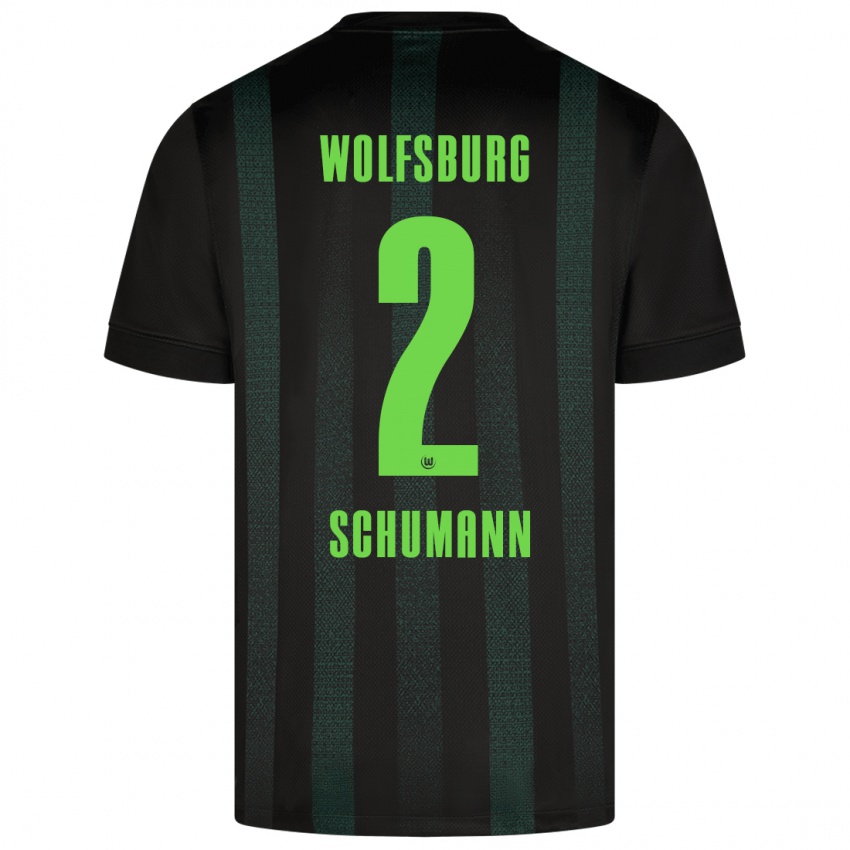 Niño Camiseta Anton Schumann #2 Verde Oscuro 2ª Equipación 2024/25 La Camisa