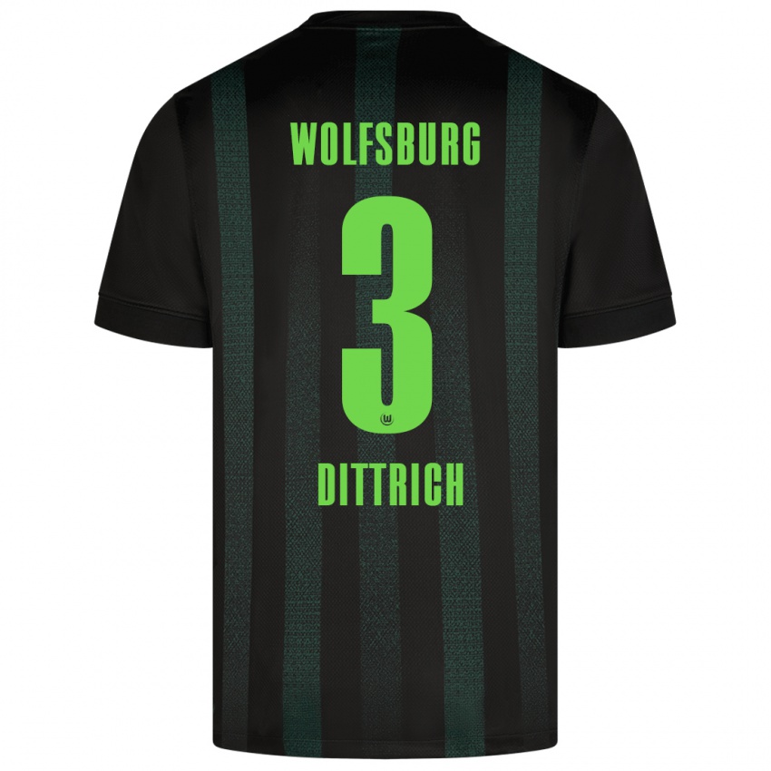 Niño Camiseta Elia Dittrich #3 Verde Oscuro 2ª Equipación 2024/25 La Camisa