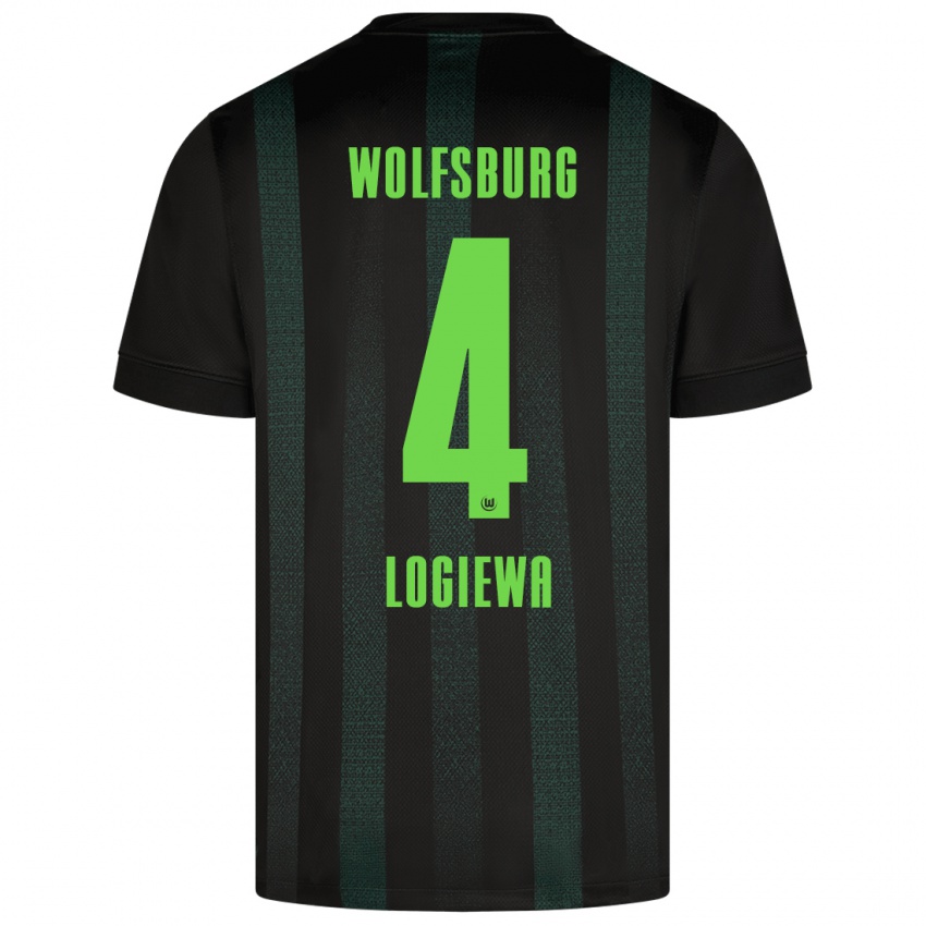 Niño Camiseta Luca Logiewa #4 Verde Oscuro 2ª Equipación 2024/25 La Camisa