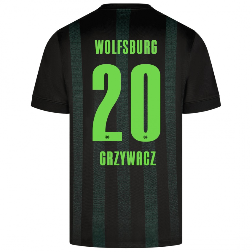 Niño Camiseta Eryk Grzywacz #20 Verde Oscuro 2ª Equipación 2024/25 La Camisa