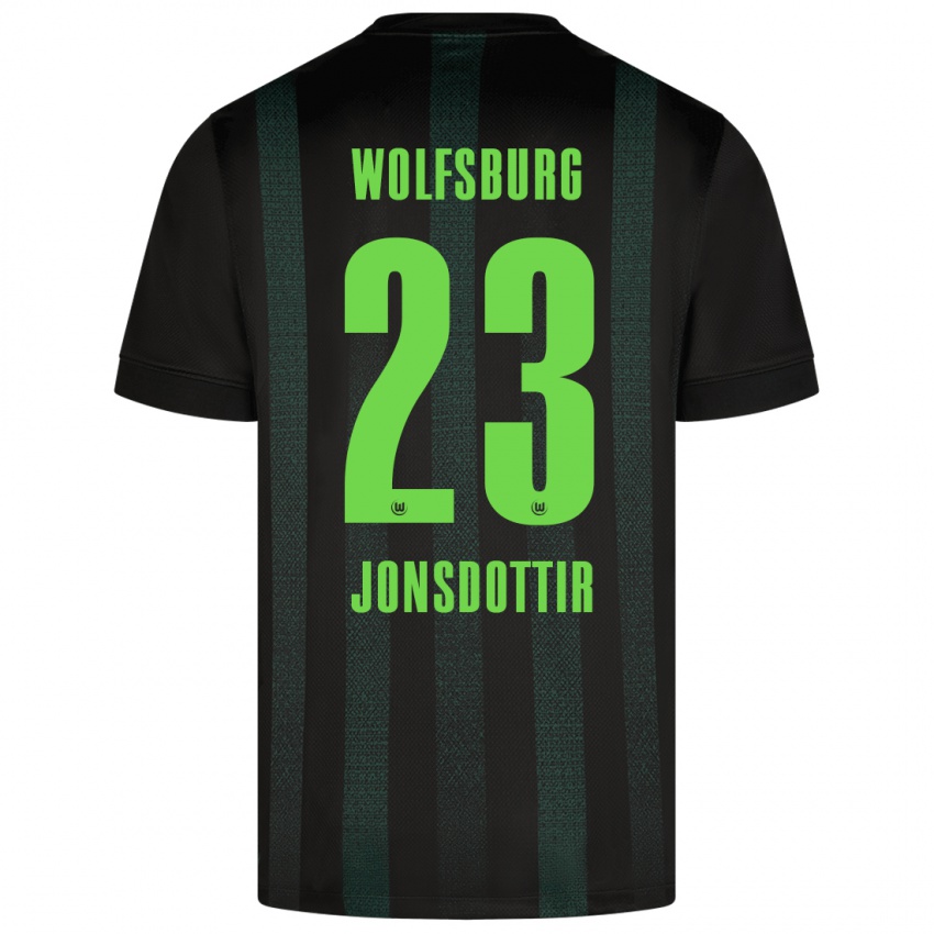 Niño Camiseta Sveindís Jane Jónsdóttir #23 Verde Oscuro 2ª Equipación 2024/25 La Camisa