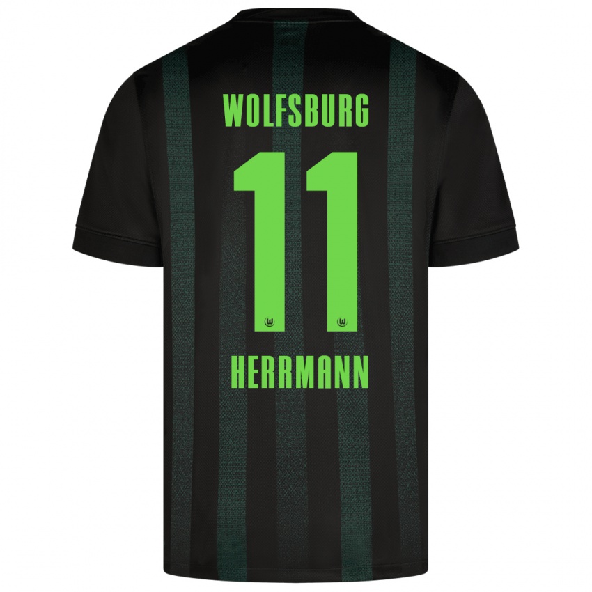 Niño Camiseta Max Herrmann #11 Verde Oscuro 2ª Equipación 2024/25 La Camisa