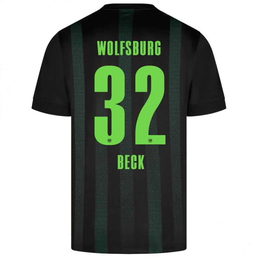 Niño Camiseta Kiara Beck #32 Verde Oscuro 2ª Equipación 2024/25 La Camisa