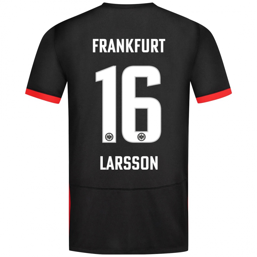 Niño Camiseta Hugo Larsson #16 Negro 2ª Equipación 2024/25 La Camisa