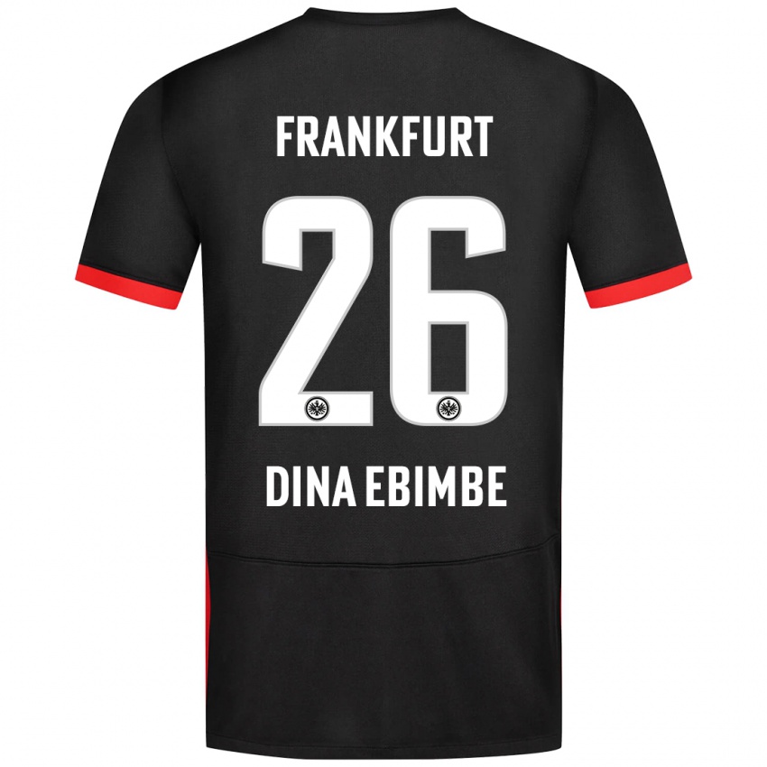 Niño Camiseta Junior Dina Ebimbe #26 Negro 2ª Equipación 2024/25 La Camisa