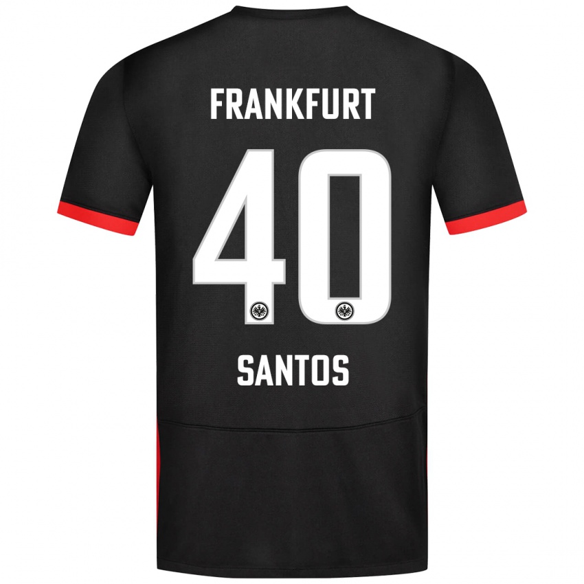 Niño Camiseta Kauã Santos #40 Negro 2ª Equipación 2024/25 La Camisa