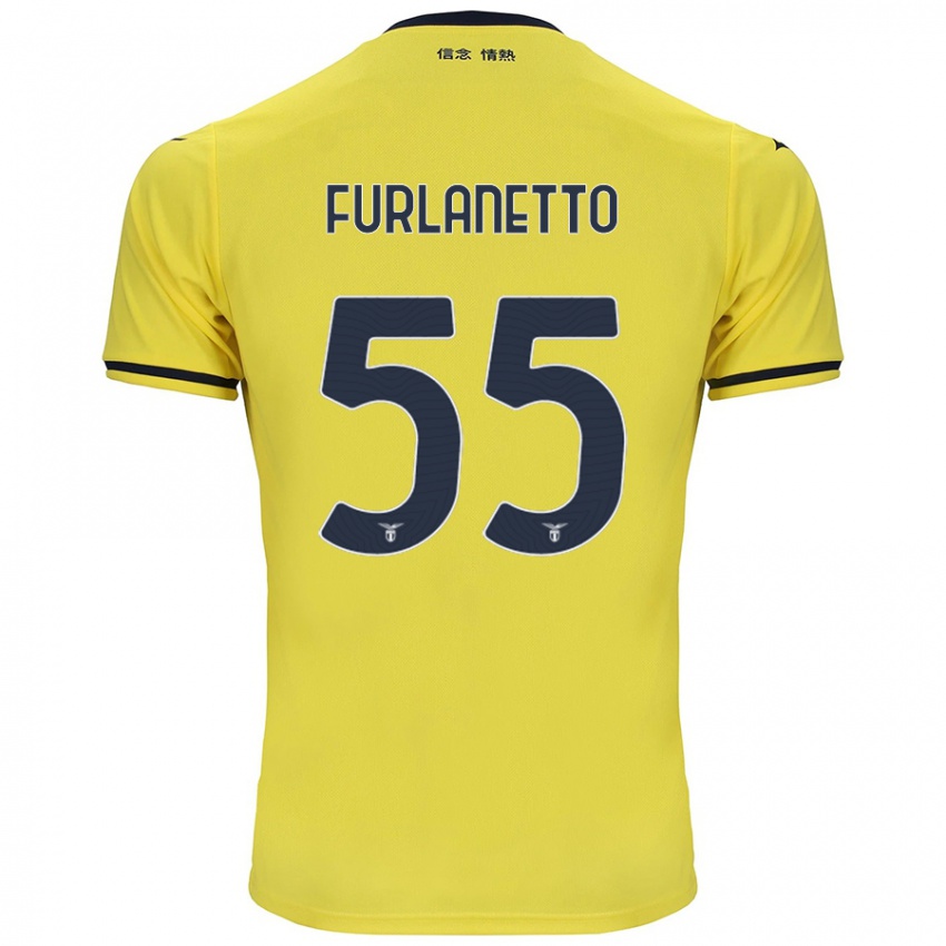 Niño Camiseta Alessio Furlanetto #55 Amarillo 2ª Equipación 2024/25 La Camisa