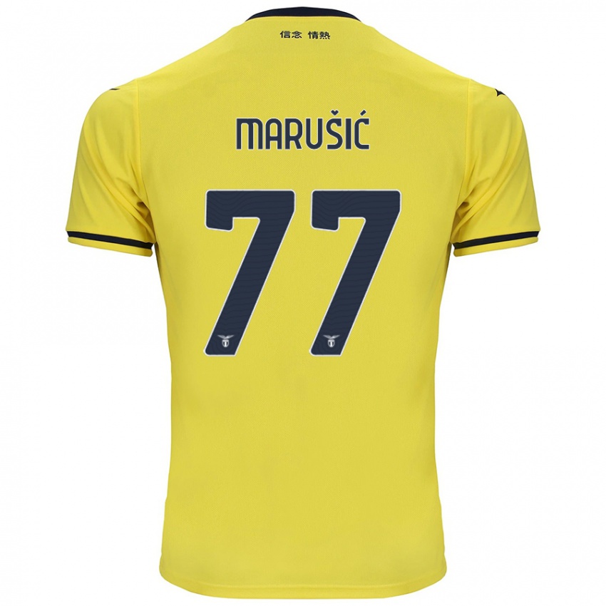 Niño Camiseta Adam Marusic #77 Amarillo 2ª Equipación 2024/25 La Camisa