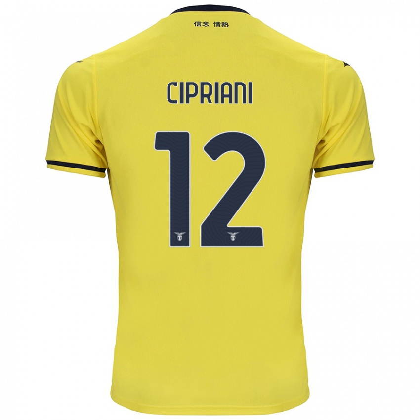 Niño Camiseta Alessio Cipriani #12 Amarillo 2ª Equipación 2024/25 La Camisa