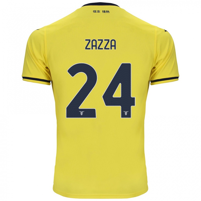 Niño Camiseta Matteo Zazza #24 Amarillo 2ª Equipación 2024/25 La Camisa