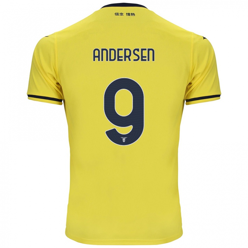 Niño Camiseta Signe Holt Andersen #9 Amarillo 2ª Equipación 2024/25 La Camisa