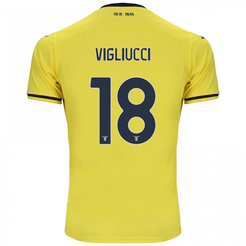 Niño Camiseta Chiara Vigliucci #18 Amarillo 2ª Equipación 2024/25 La Camisa