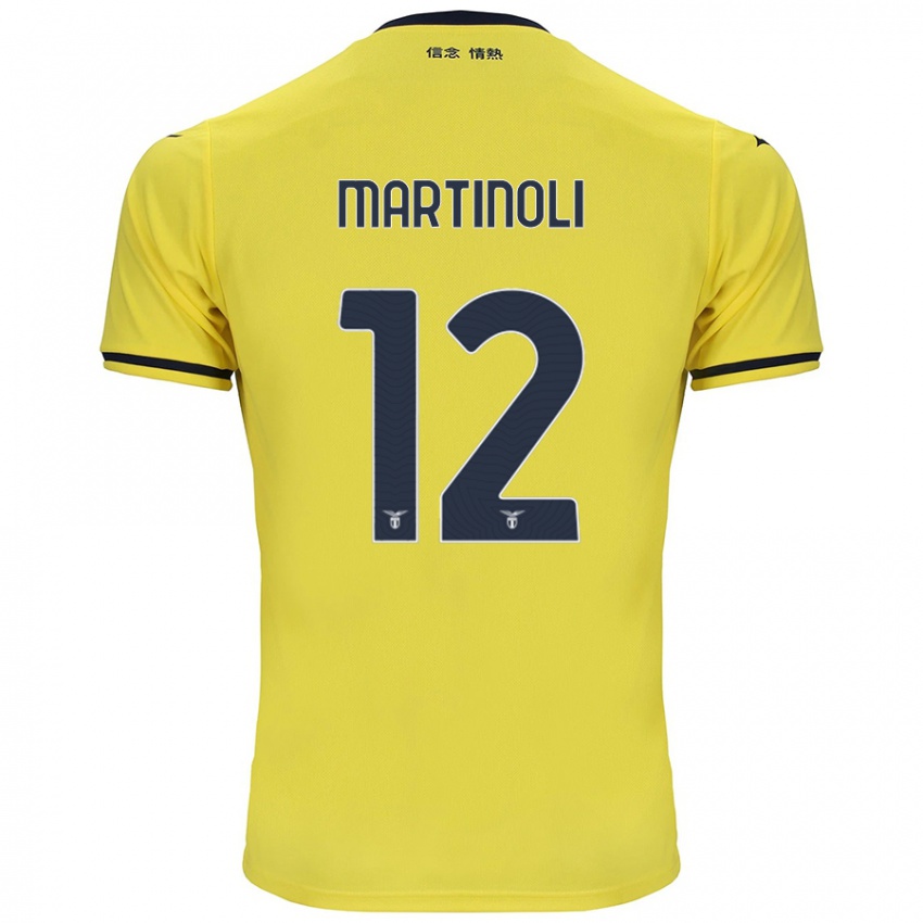 Niño Camiseta Elettra Martinoli #12 Amarillo 2ª Equipación 2024/25 La Camisa