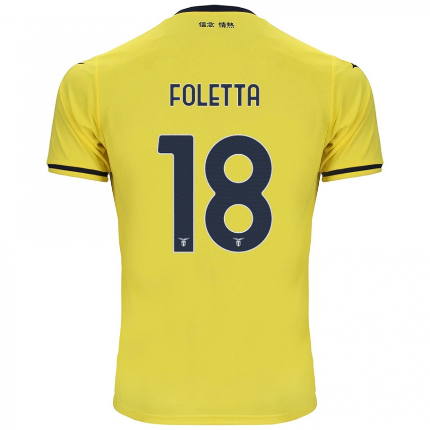 Niño Camiseta Isabella Foletta #18 Amarillo 2ª Equipación 2024/25 La Camisa