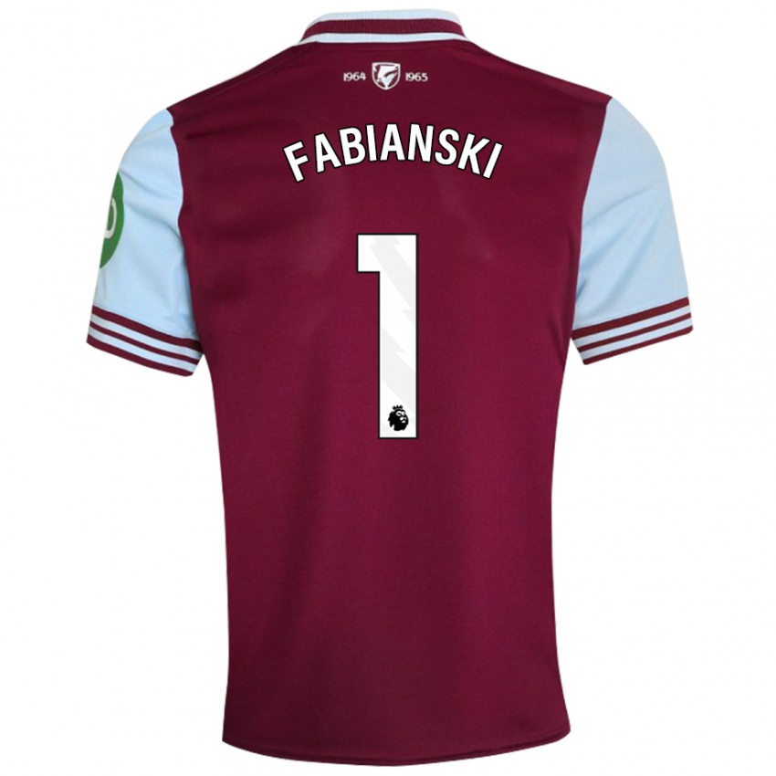 Hombre Camiseta Lukasz Fabianski #1 Rojo Oscuro 1ª Equipación 2024/25 La Camisa