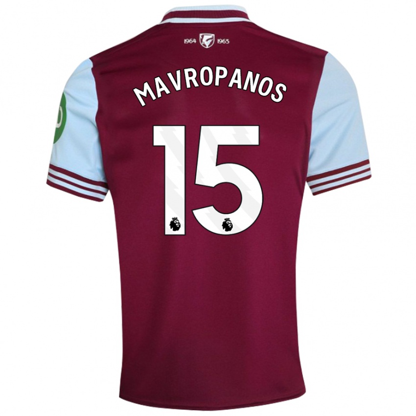 Hombre Camiseta Konstantinos Mavropanos #15 Rojo Oscuro 1ª Equipación 2024/25 La Camisa