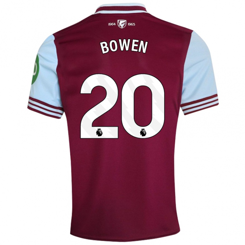 Hombre Camiseta Jarrod Bowen #20 Rojo Oscuro 1ª Equipación 2024/25 La Camisa