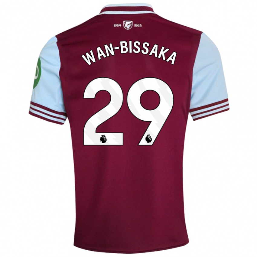 Hombre Camiseta Aaron Wan-Bissaka #29 Rojo Oscuro 1ª Equipación 2024/25 La Camisa