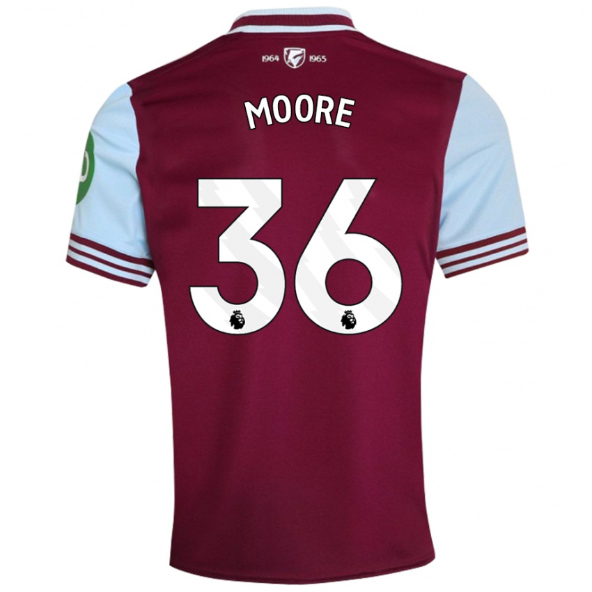 Hombre Camiseta Sean Moore #36 Rojo Oscuro 1ª Equipación 2024/25 La Camisa