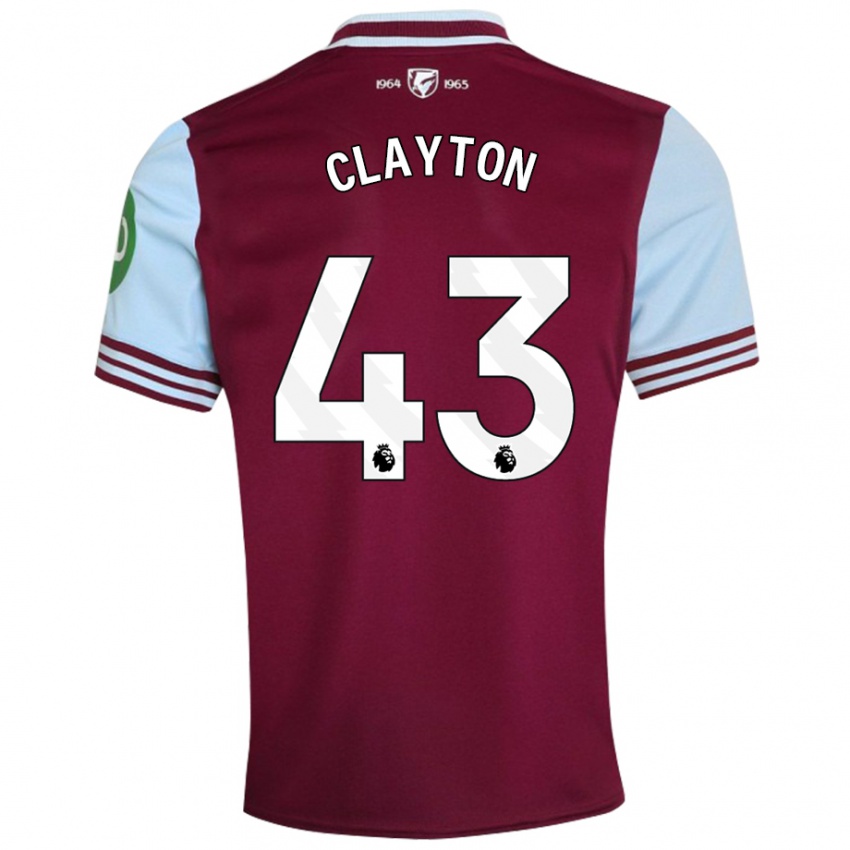 Hombre Camiseta Regan Clayton #43 Rojo Oscuro 1ª Equipación 2024/25 La Camisa