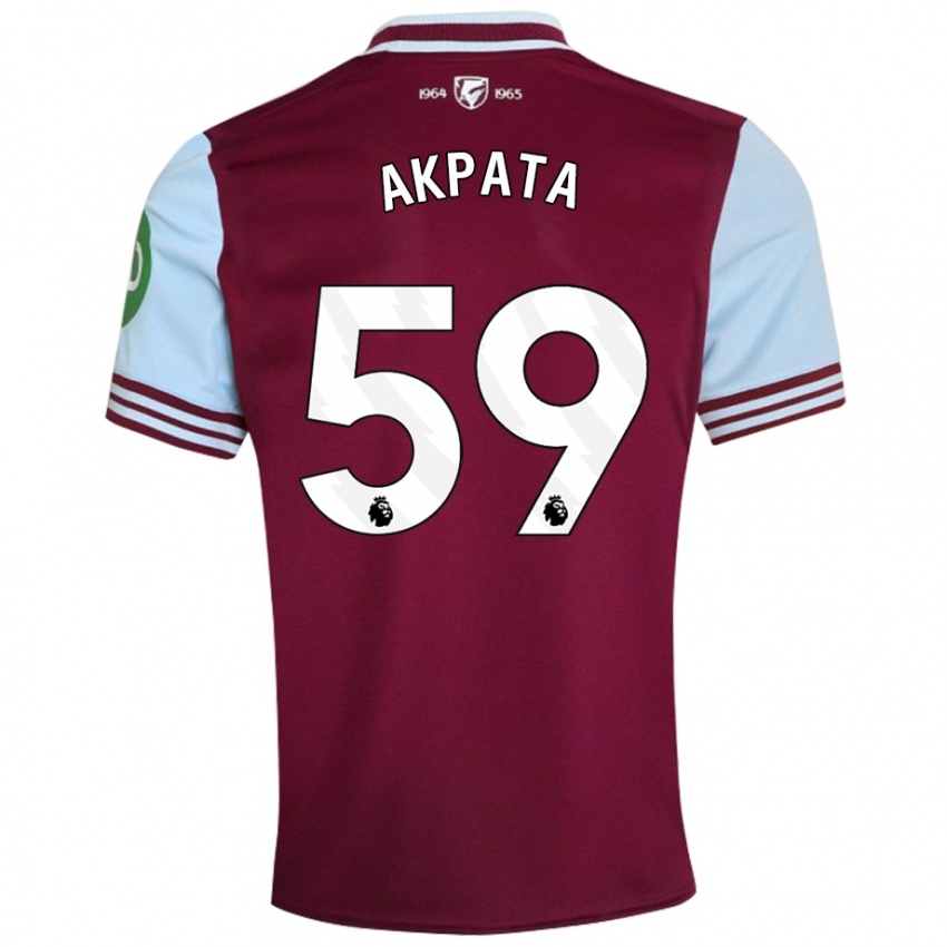 Hombre Camiseta Tyron Akpata #59 Rojo Oscuro 1ª Equipación 2024/25 La Camisa