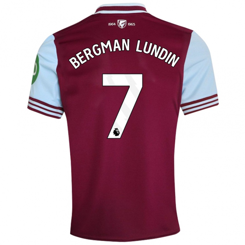 Hombre Camiseta Marika Bergman-Lundin #7 Rojo Oscuro 1ª Equipación 2024/25 La Camisa