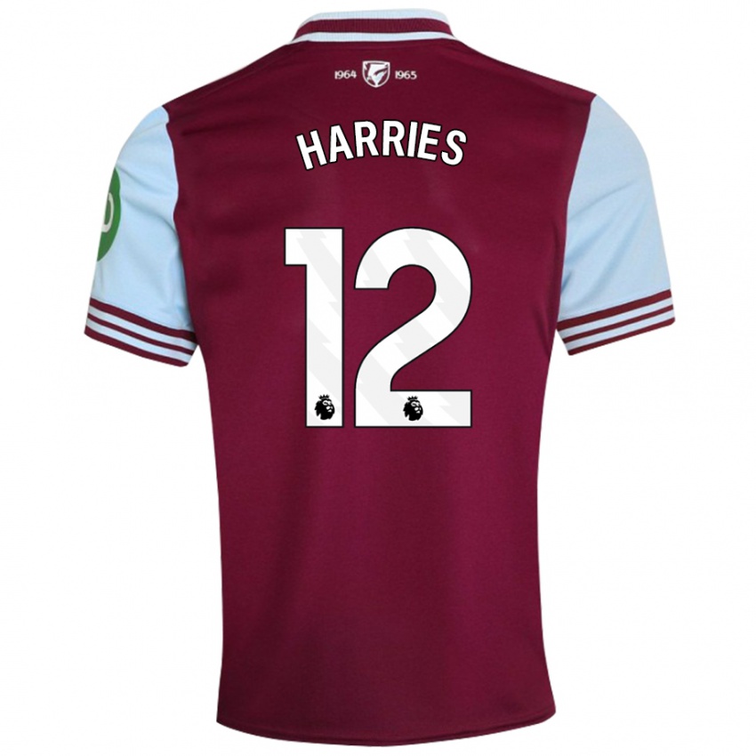 Hombre Camiseta Emma Harries #12 Rojo Oscuro 1ª Equipación 2024/25 La Camisa